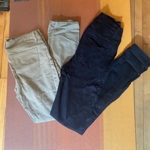 2 Pair Bundle, Tan Pants & Stretchy Black Pants, Size 3/25, Comfy